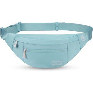 Women Men Dusty Blue Large Crossbody Fanny Pack Belt Bag Hands-Free Waist Pack